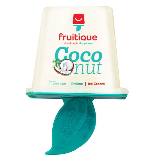 Fruitique Coconut Ice Cream Square Bar with Creamy Texture