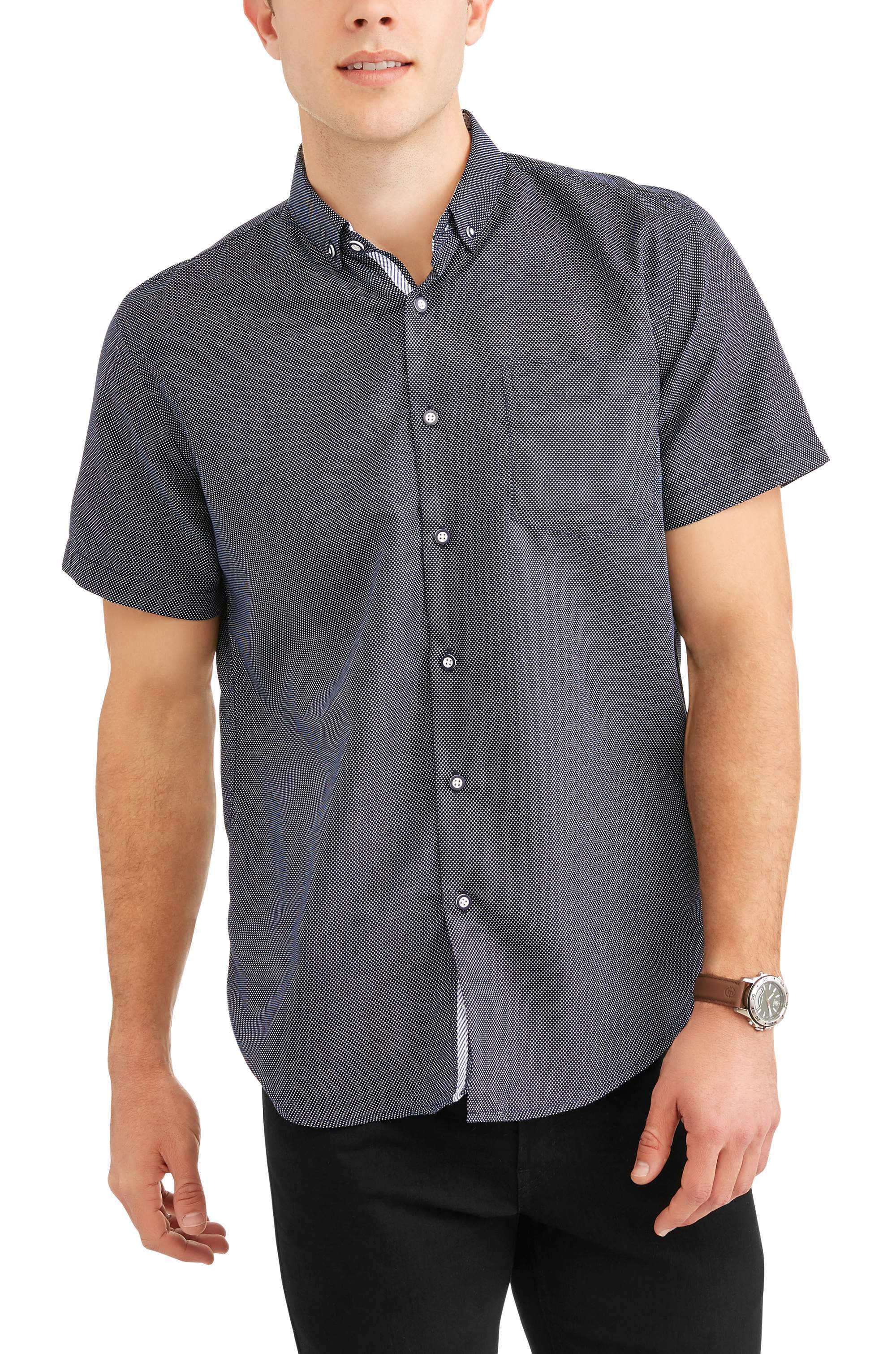 Geometric Mens Button up Shirt in Black Cube All Over Print Short Sleeved  Button Down Shirt Mens Fashion 