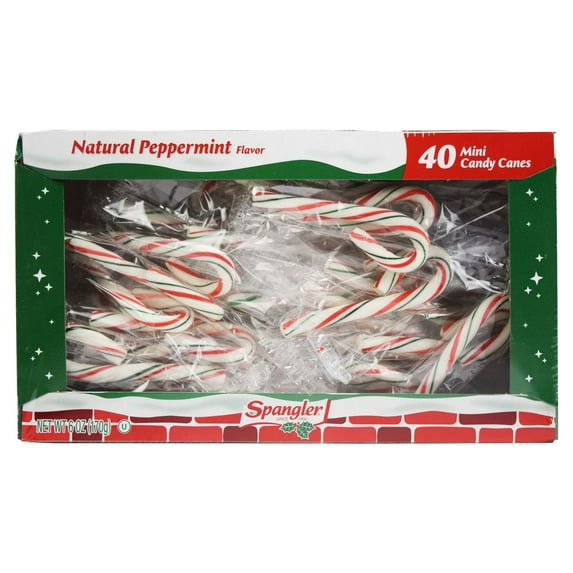 Mini Candy Canes (40 pcs) Christmas Sweet Candy Natural Peppermint Flavor.