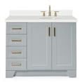 thumbnail image 1 of ARIEL Taylor 43 in. Bath Vanity in Grey with Quartz Vanity Top in White with White Basin, 1 of 7