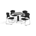 thumbnail image 1 of OFM Multi-Use Break Room Package, 42" Square Table with Fabric Stack Chairs, Gray Nebula Finish with Metal Mesh Base and Black Seats (PKG-BRK-048), 1 of 5