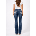 thumbnail image 1 of Jack David Women's Rhinestone Mid Rise Bootcut Stretchy Denim Jeans Pants (Bootcut Blue S96-pb. ), 1 of 6