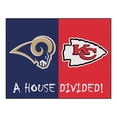 thumbnail image 1 of NFL - Rams - Chiefs House Divided Rug 33.75"x42.5", 1 of 2