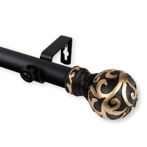 Gusto Curtain Rod 3/4 inch dia. 28-48" - Cocoa