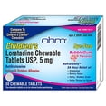 thumbnail image 1 of OHM Children’s Loratadine Chewable, Dye Free, Bubblegum, Non-Drowsy 24h Relief of Sneezing, Runny Nose, Watery Eyes, Itchy Throat or Nose, Antihistamine, Indoor & Outdoor Allergies, 5mg, 30 Tablets, 1 of 6