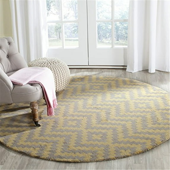 Cambridge Taupe/Gold Square Rug-Color:Taupe/Gold,Shape:Round,Size:6' X 6'