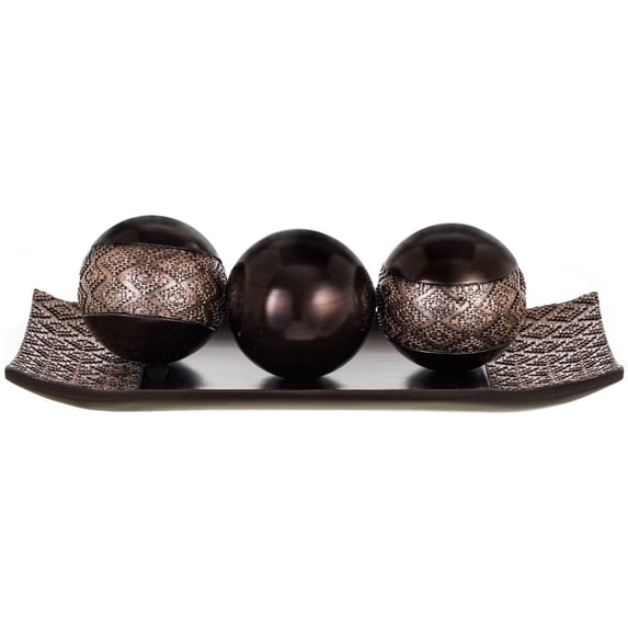 Brown Dublin Tray with 3 Orbs