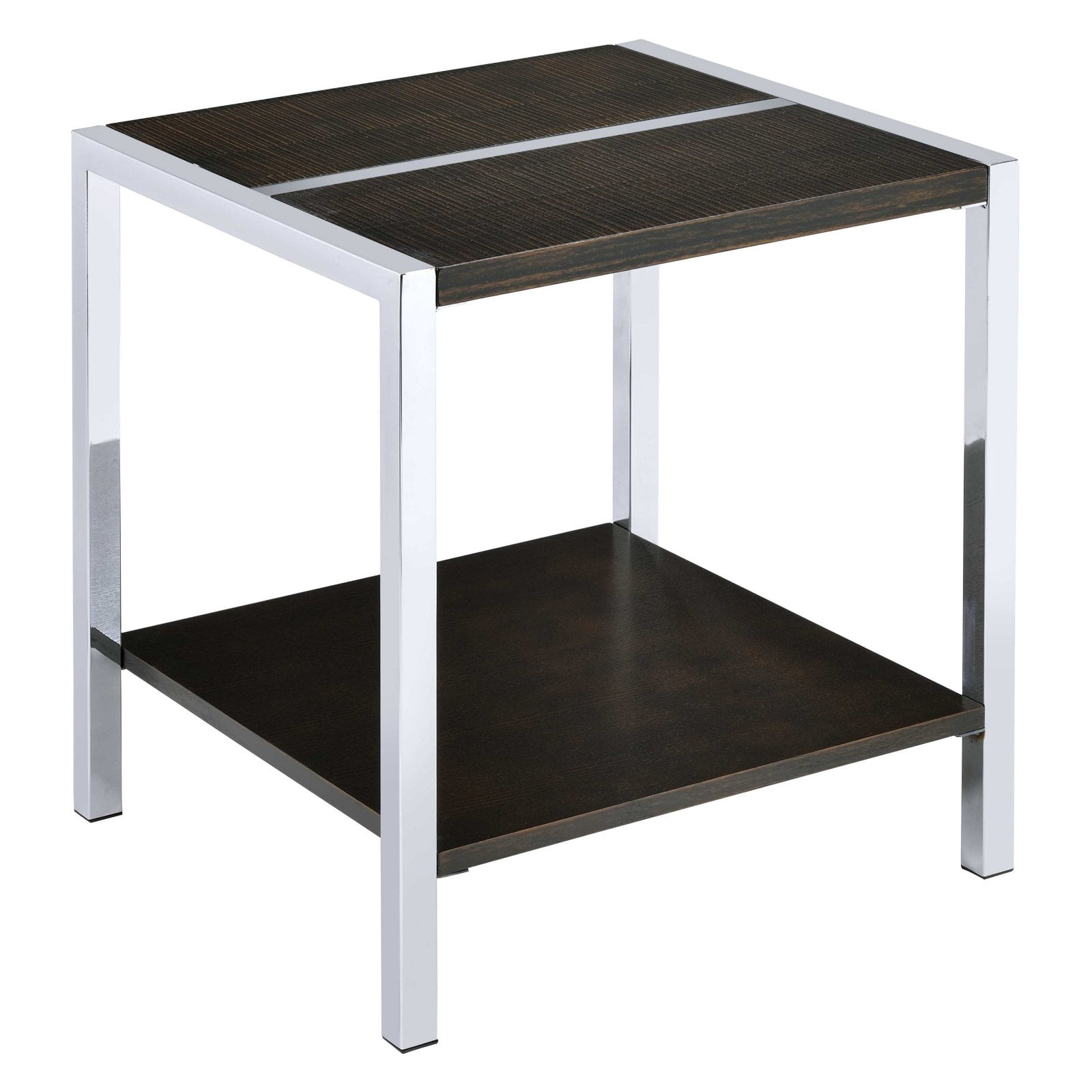 Acme Jethro End Table Espresso & Chrome