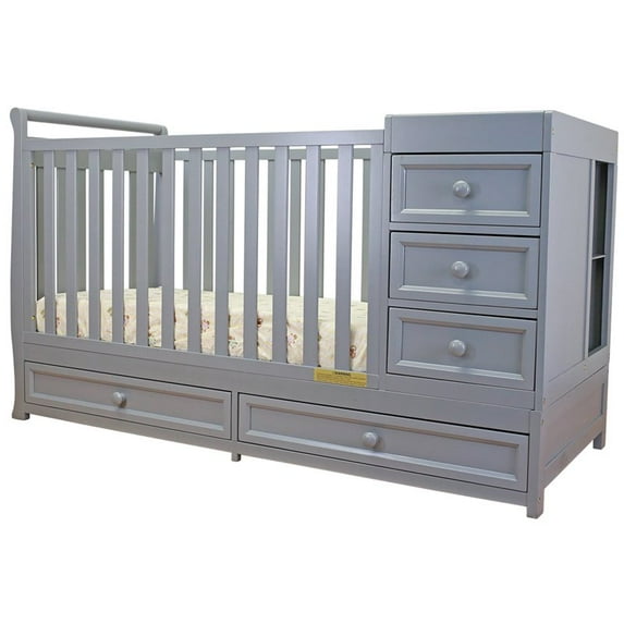AFG Baby Furniture Daphne 2-in-1 Crib & Changer Combo Gray