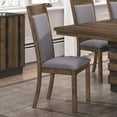 thumbnail image 1 of Wooden Dining side Chair With fabric back and seat, Coffee Brown and Gray , Set of 2, 1 of 1