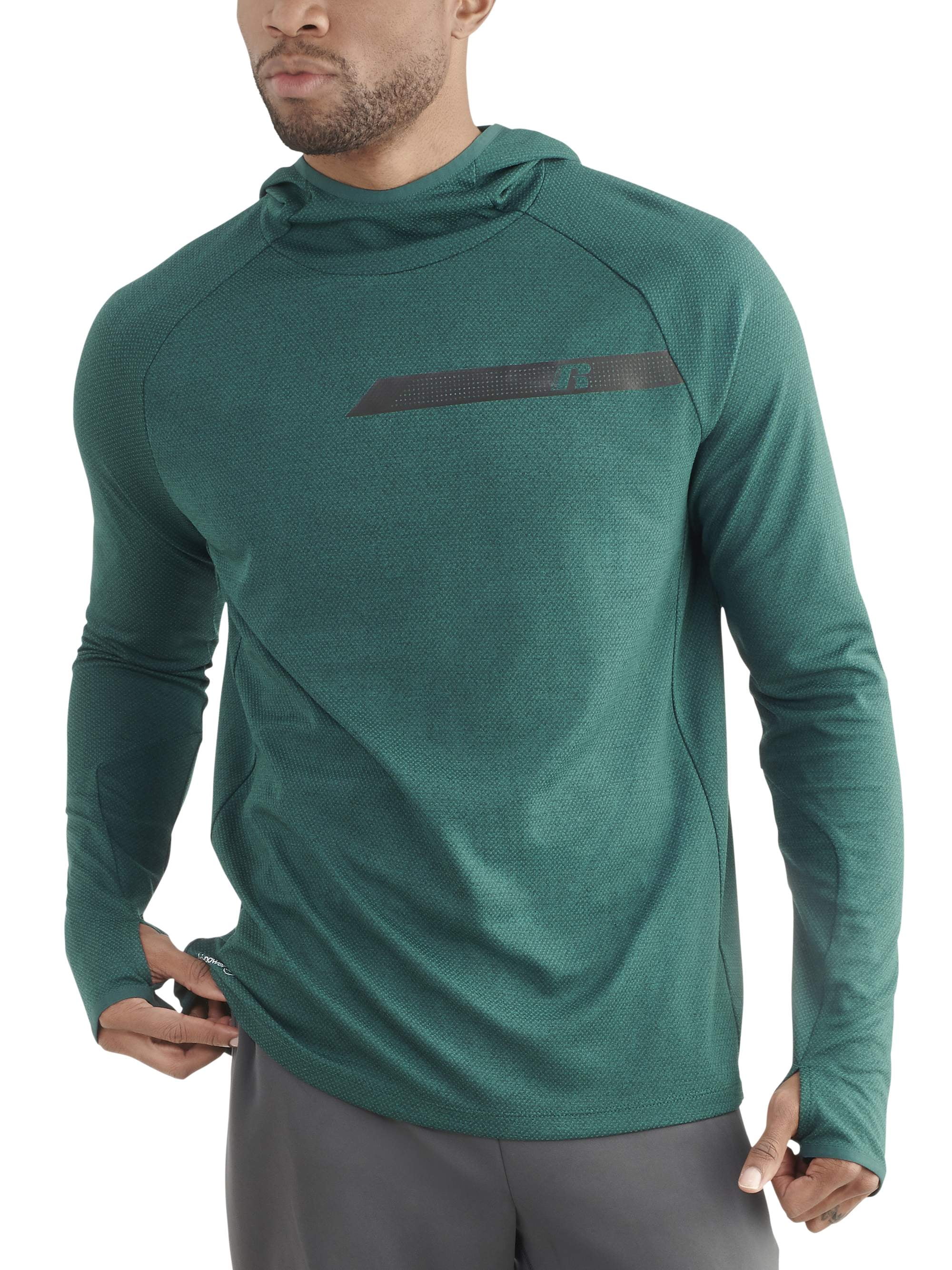 Russell long sleeve hooded sales shirt