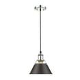 thumbnail image 1 of Yep by Golden Lighting Orwell 1-light 8in Pendant in Chrome and Rubbed Bronze shade, 1 of 2