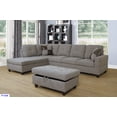 thumbnail image 1 of PonLiving Furniture_L Shape Sectional Sofa Set with Storage Ottoman, Left Hand Facing Chaise, Brown/Gray Color, Linen Upholstery Material, 1 of 3