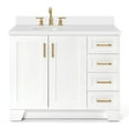 thumbnail image 1 of ARIEL Taylor 43 in. Bath Vanity in White with Quartz Vanity Top in White with White Basin, 1 of 7