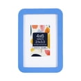 thumbnail image 1 of DesignOvation 4x6 Matted for 2.1x3.3 Rounded Blue Decorative Tabletop Picture Frame, 1 of 10
