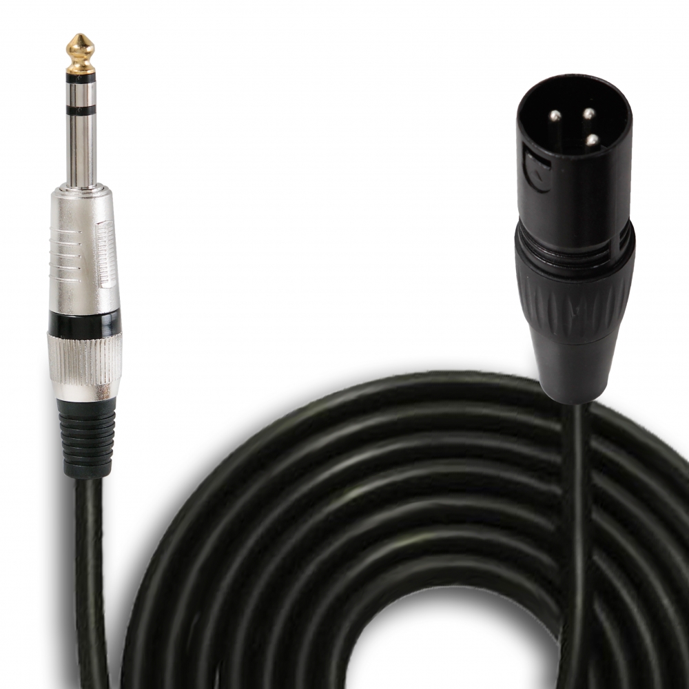 1/4 to XLR Audio Connection Cord - 1/4 Inch Phono To XLR Male 50 ft 12 Gauge Black Heavy Duty Professional Speaker Cable Wire - Delivers Sound - Pyle Pro PPJX50 - image 1 of 8