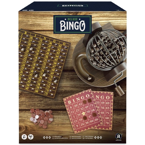 Merchant Ambassador Craftsman Deluxe Wood Bingo Game Set - 75 Balls