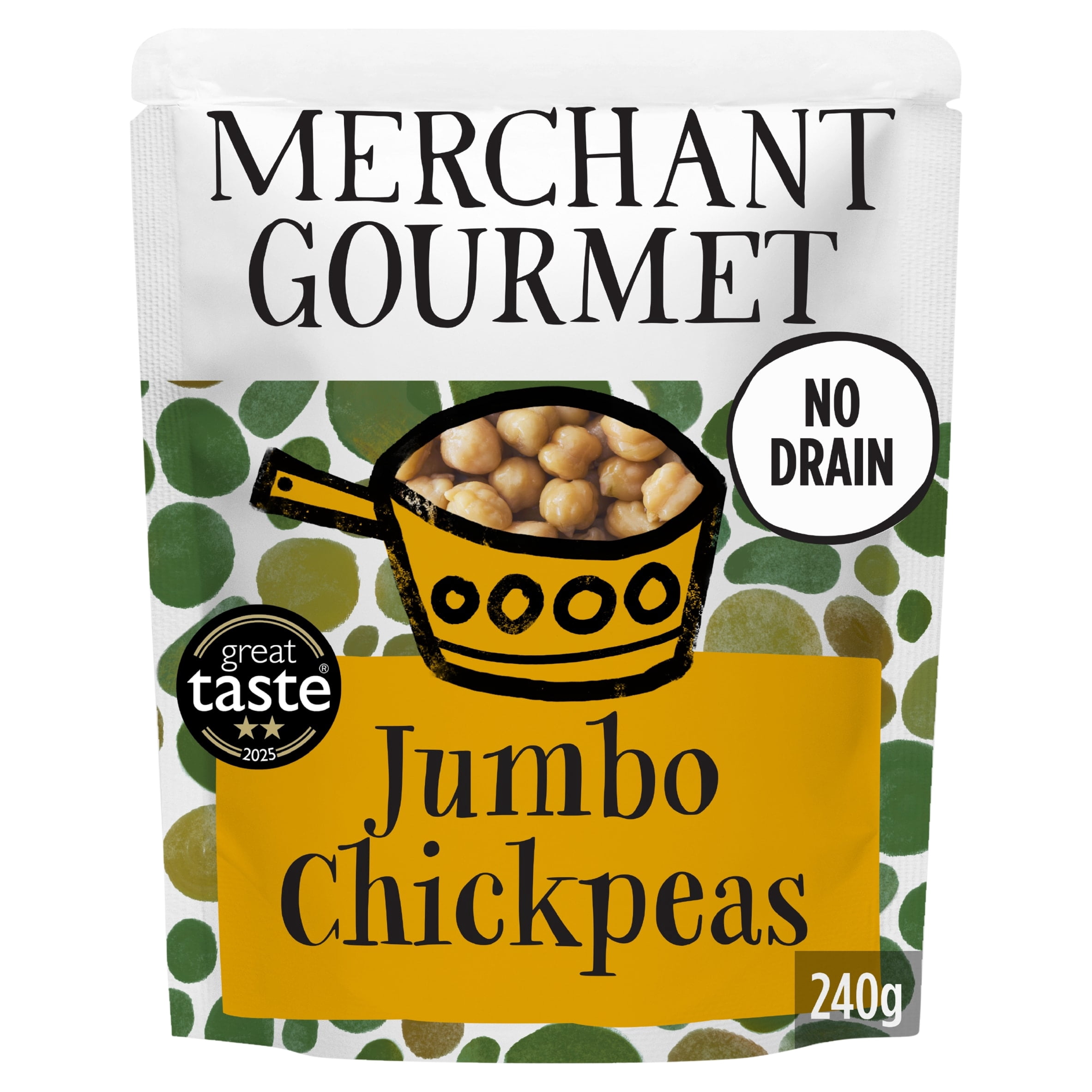 Merchant Gourmet Jumbo Chickpeas 240g, Imported from Britain