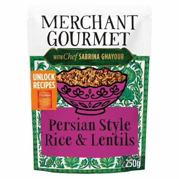 Merchant Gourmet Sabrina Ghayour Persian Style Rice & Lentils 250g, British Import (Pack of 2)
