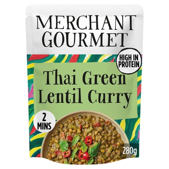 Merchant Gourmet Thai Green Lentil Curry 280g, Imported from Britain