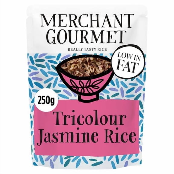 Merchant Gourmet - Tricolor Jasmine Rice 250g, British Import (Pack of 3)