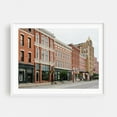 thumbnail image 1 of Merchants Row, Rutland 01 - Rutland Vermont Photography Architecture Vintage City Street Photography Travel Poster White Framed Wall Art Print 6 x 8 inches, 1 of 3