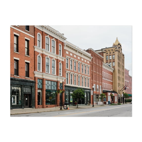 Merchants Row, Rutland 01 - Rutland Vermont Photography Unframed Wall Art Print 16 x 20 inches