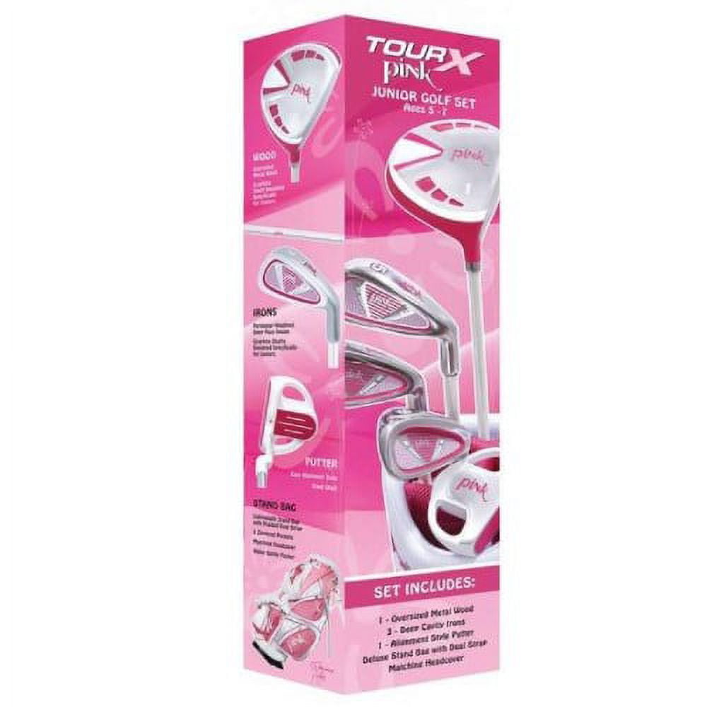 Merchants of Golf Tour X Pink Size 1 Ages 57 5pc Jr Set with Stand Bag