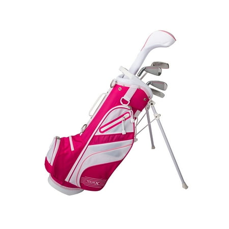 Merchants of Golf Tour X Size 1 Pink 5pc Junior Golf Set w/Stand Bag