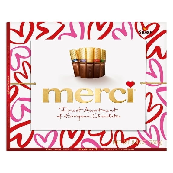 Merci Finest Assortment of European Chocolates, Valentine's Day Candy Gift Box