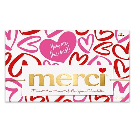 Merci Finest Valentine's Day Assorted Chocolate Candy Gift Box, 14.08 oz