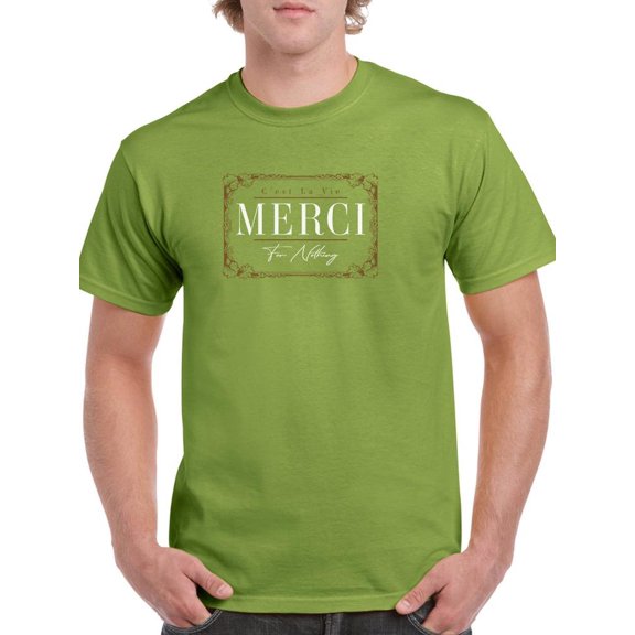 Merci Young Fashion T-Shirt Men -Image by Shutterstock, Male Medium