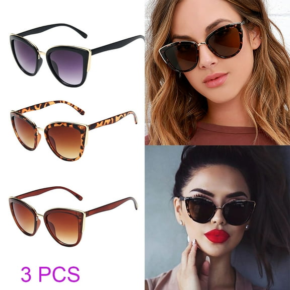 Mercita New Fashion Sunglasses Big Sunglasses Ladies Driving Travel Glasses/3PCS