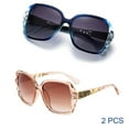 thumbnail image 1 of Mercita New Fashion Sunglasses Large Polarized Sunglasses, Women's Driving Travel Glasses/Blue+Tea/2PCS, 1 of 5