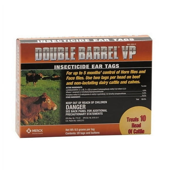 Merck Animal Health Double Barrel VP Insecticide Ear Tags 20's, 1 Count