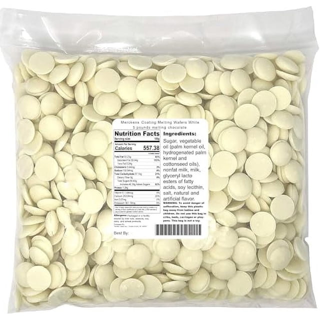 Merckens Coating Melting Wafers White 5 pounds melting chocolate, 80