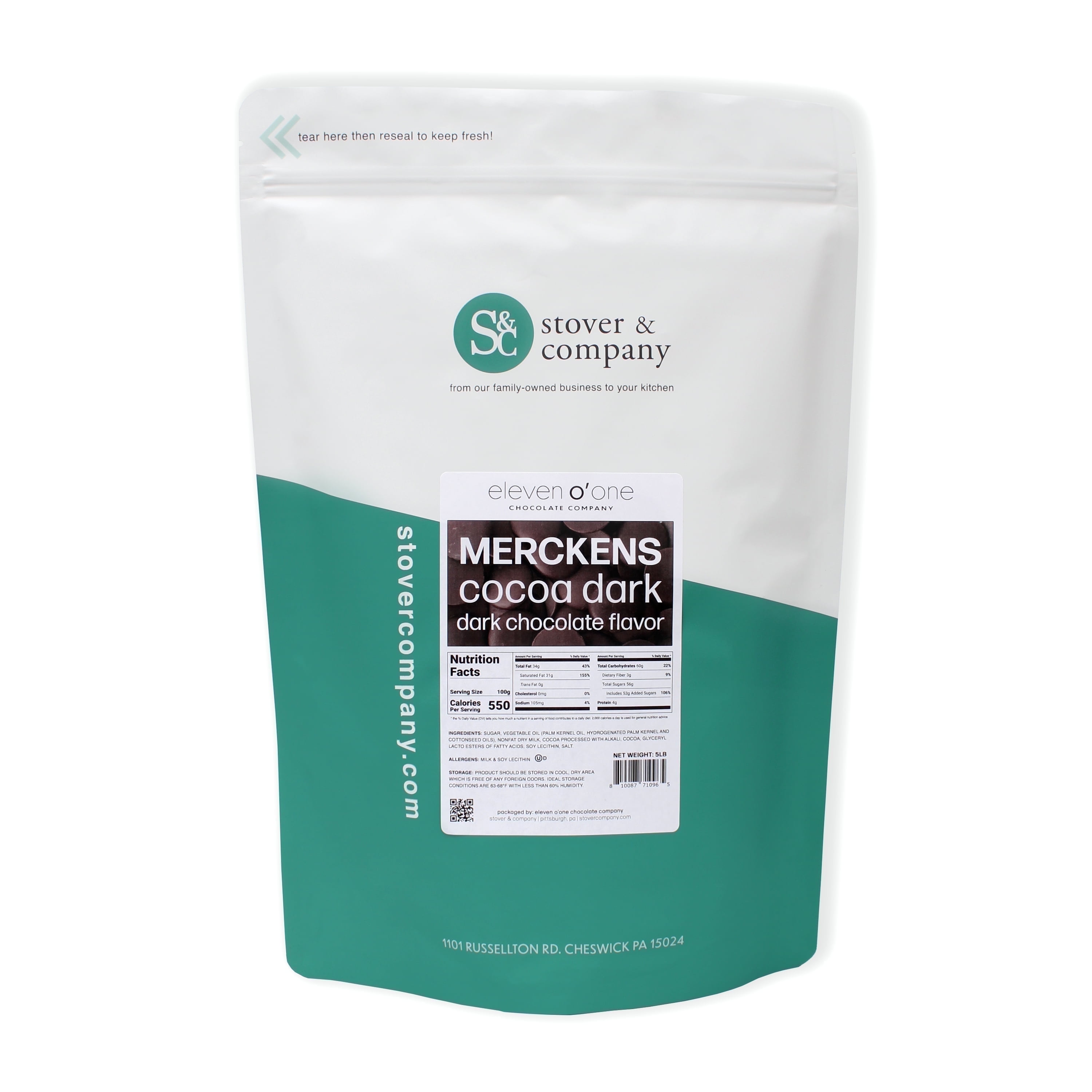 Merckens Cocoa Dark Chocolate Flavored Wafers, 5 lbs