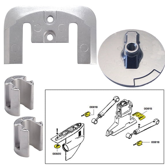 Mercruiser/Mercury Bravo II and III Aluminum Anode Kit w/Hardware Military Grade