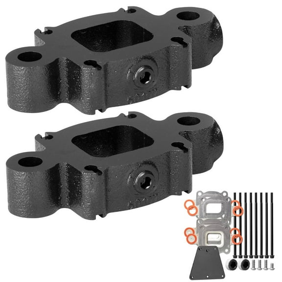 Mercruiser Set of 2 Dry Joint 1.7 Spacers with Riser Extension Kit - Replaces 865995A01, V6, V8 4.3L, 5.0L, 5.7L & 6.2L engines with 14 Degree Elbow - 1.7 inch Dry Joint Spacers by FASWORX