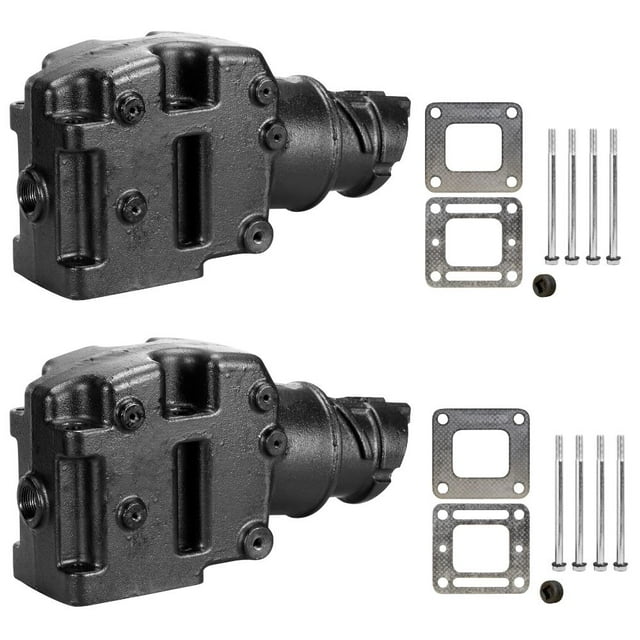 Mercruiser Set of 2 Exhaust Riser Elbows with Gaskets & Bolts