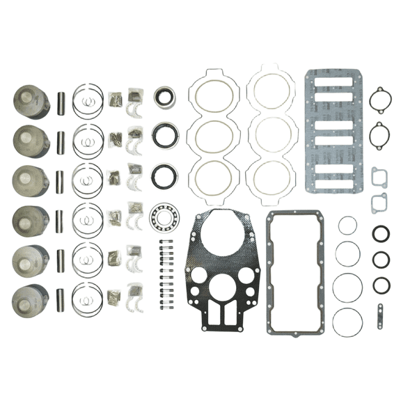 Mercury 200-300HP ProXS XS Optimax V6 Powerhead Kit .030 Over Compatible with 2003-2018 3.0L 3.2L DFI 3.655" Bore 2-Stroke Outboard Motor 842986T03 Oversize Standard Finished 25HP 50HP