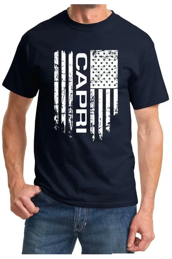 Mercury Capri Patriotic Flag Design Tshirt NEW