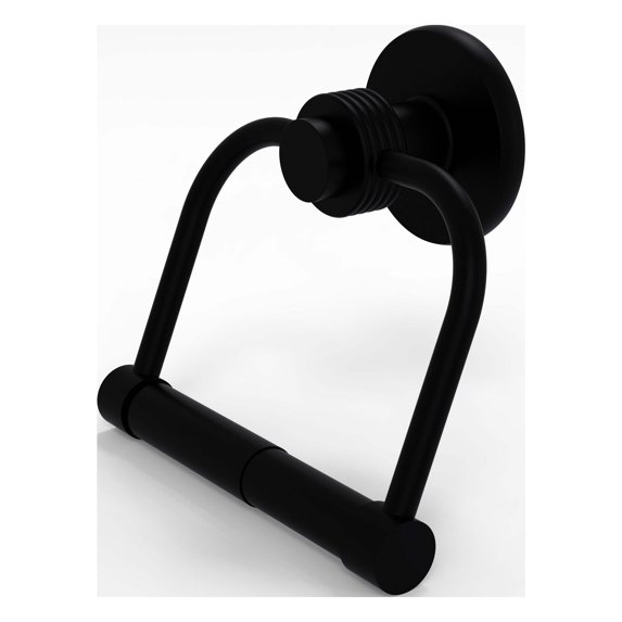 Mercury Collection 2 Post Toilet Tissue Holder - Matte Black / Grooved