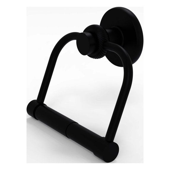 Mercury Collection 2 Post Toilet Tissue Holder with Twisted Accents in Matte Black