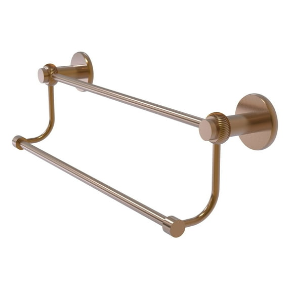 Mercury Collection 24-in Double Towel Bar with Twist Accents in Brushed Bronze