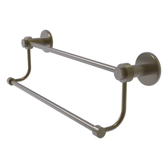 Mercury Collection 30-in Double Towel Bar with Groovy Accents in Antique Brass