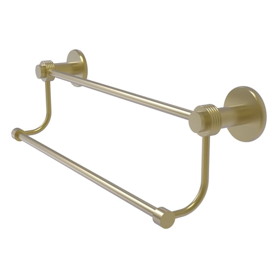 Mercury Collection 30-in Double Towel Bar with Groovy Accents in Satin Brass
