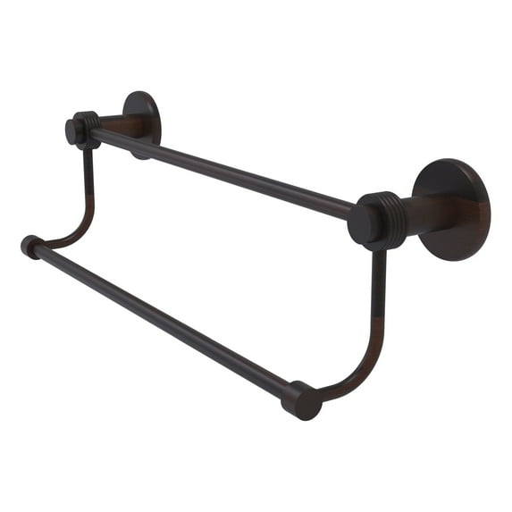 Mercury Collection 30-in Double Towel Bar with Groovy Accents in Venetian Bronze