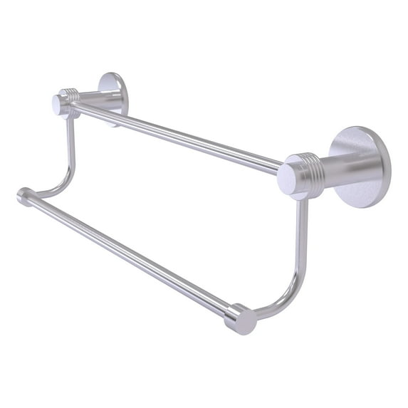 Mercury Collection 36-in Double Towel Bar with Groovy Accents in Satin Chrome