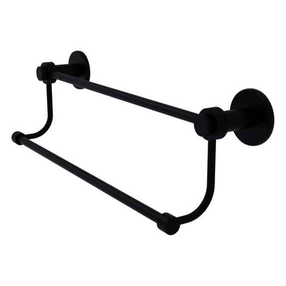 9072G/36-BKM Mercury Collection 36 Inch Double Towel Bar with Groovy Accents, Matte Black